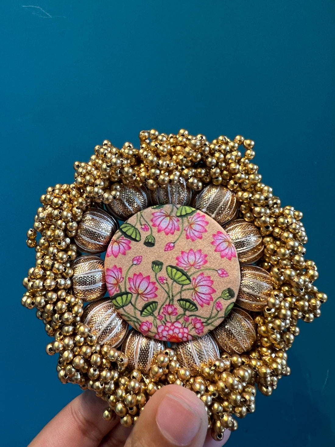 Shubh Labh Platters: Solid Pink +OG Inflorescence Divine Pichwai