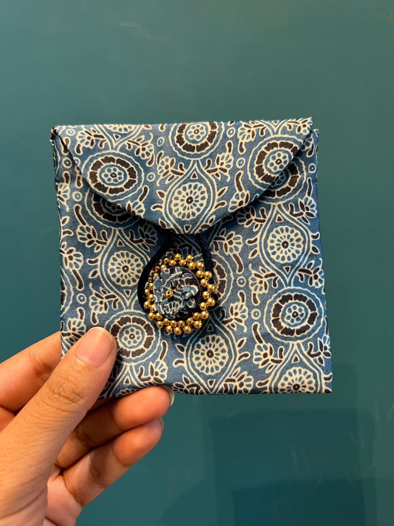 ADD ON: Maroon Navratna Patola Mini Pouch