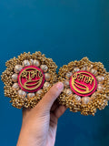 Shubh Labh Platters: Solid Pink +OG Inflorescence Divine Pichwai