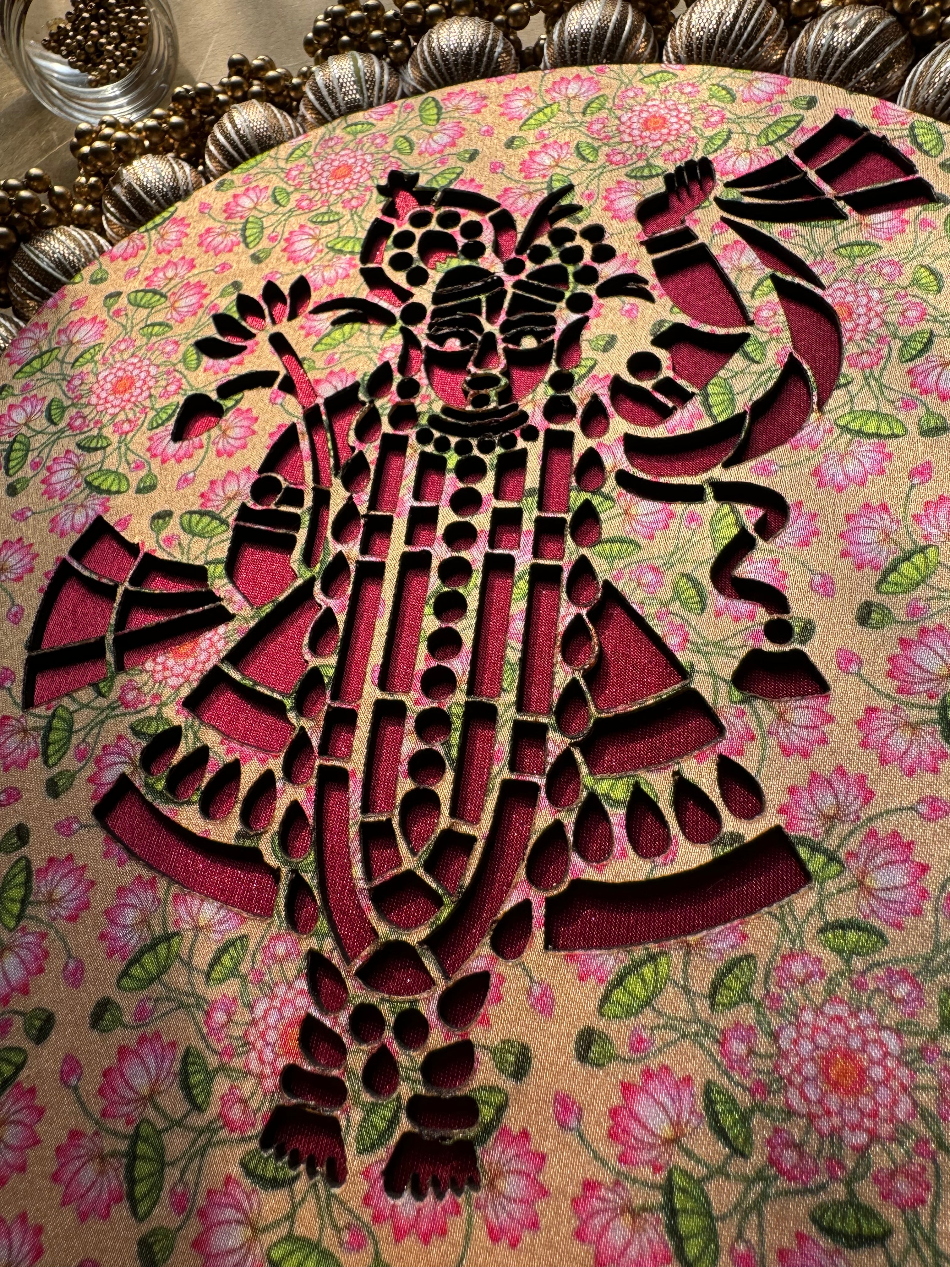 Shrinathji Platter: Inflorescence Divine Pichwai