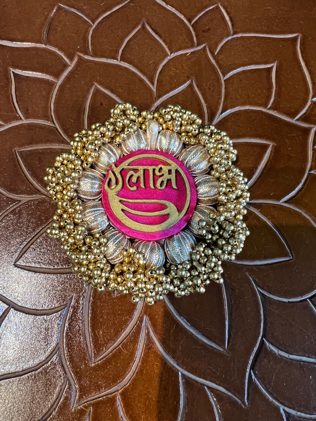 Shubh Labh Platters: Solid Pink +OG Inflorescence Divine Pichwai