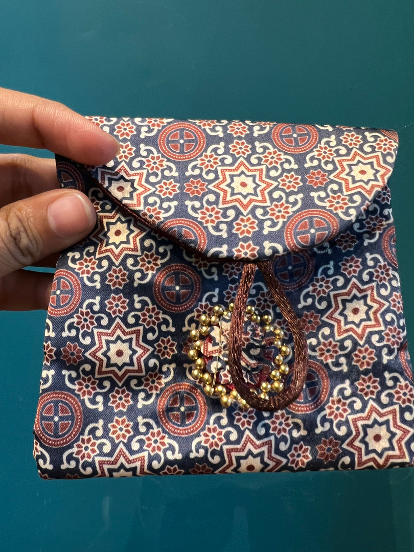 ADD ON: Maroon Navratna Patola Mini Pouch