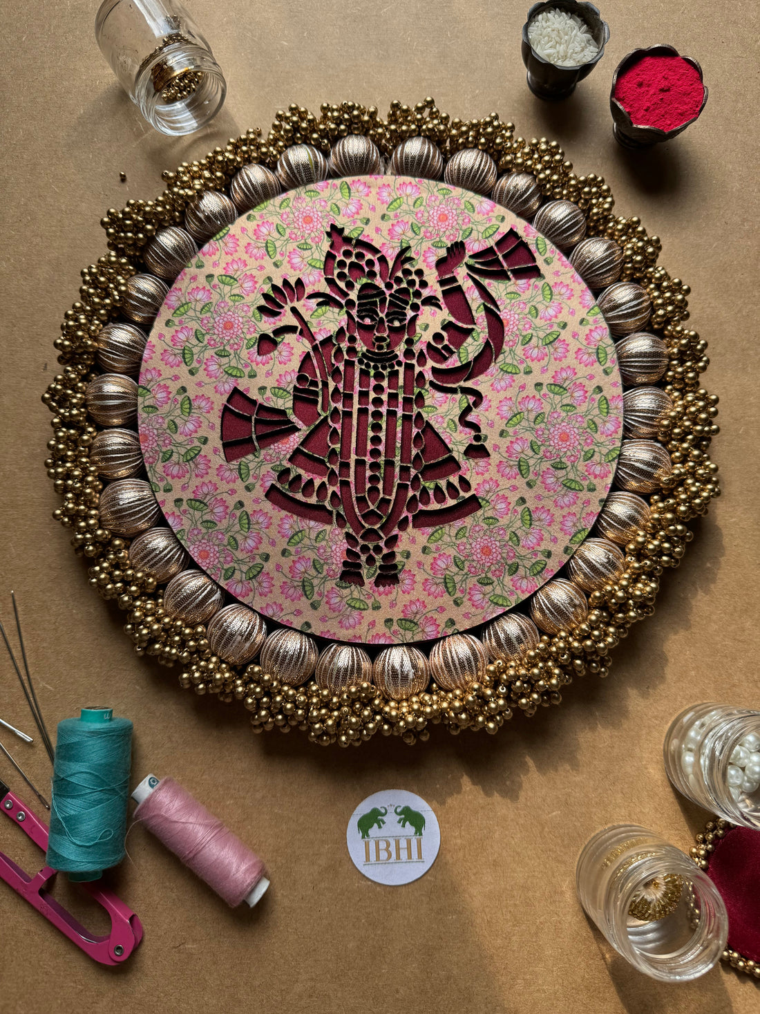 Shrinathji Platter: Inflorescence Divine Pichwai