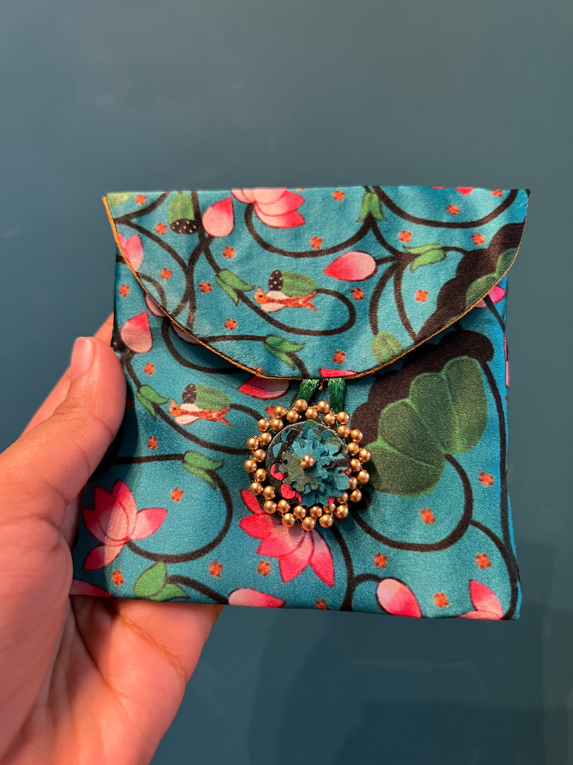 ADD ON: Maroon Navratna Patola Mini Pouch