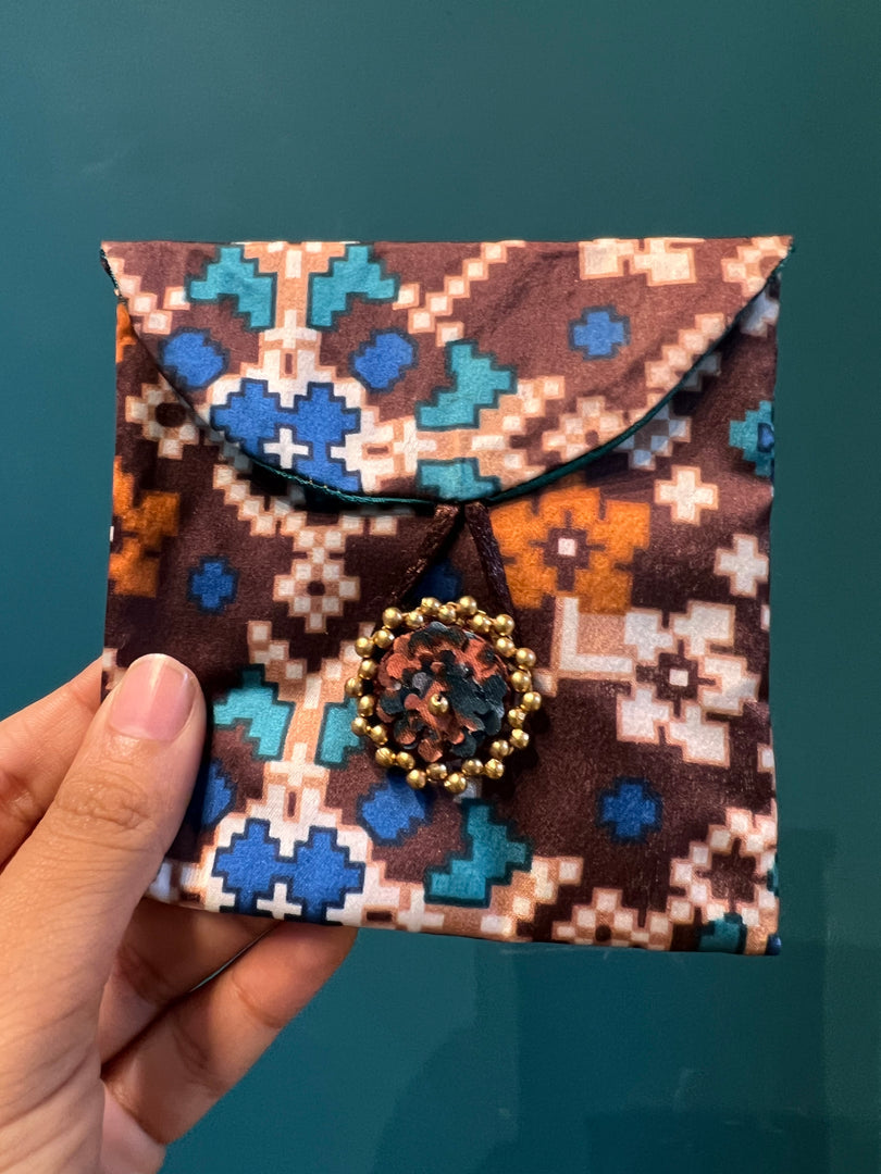 ADD ON: Maroon Navratna Patola Mini Pouch