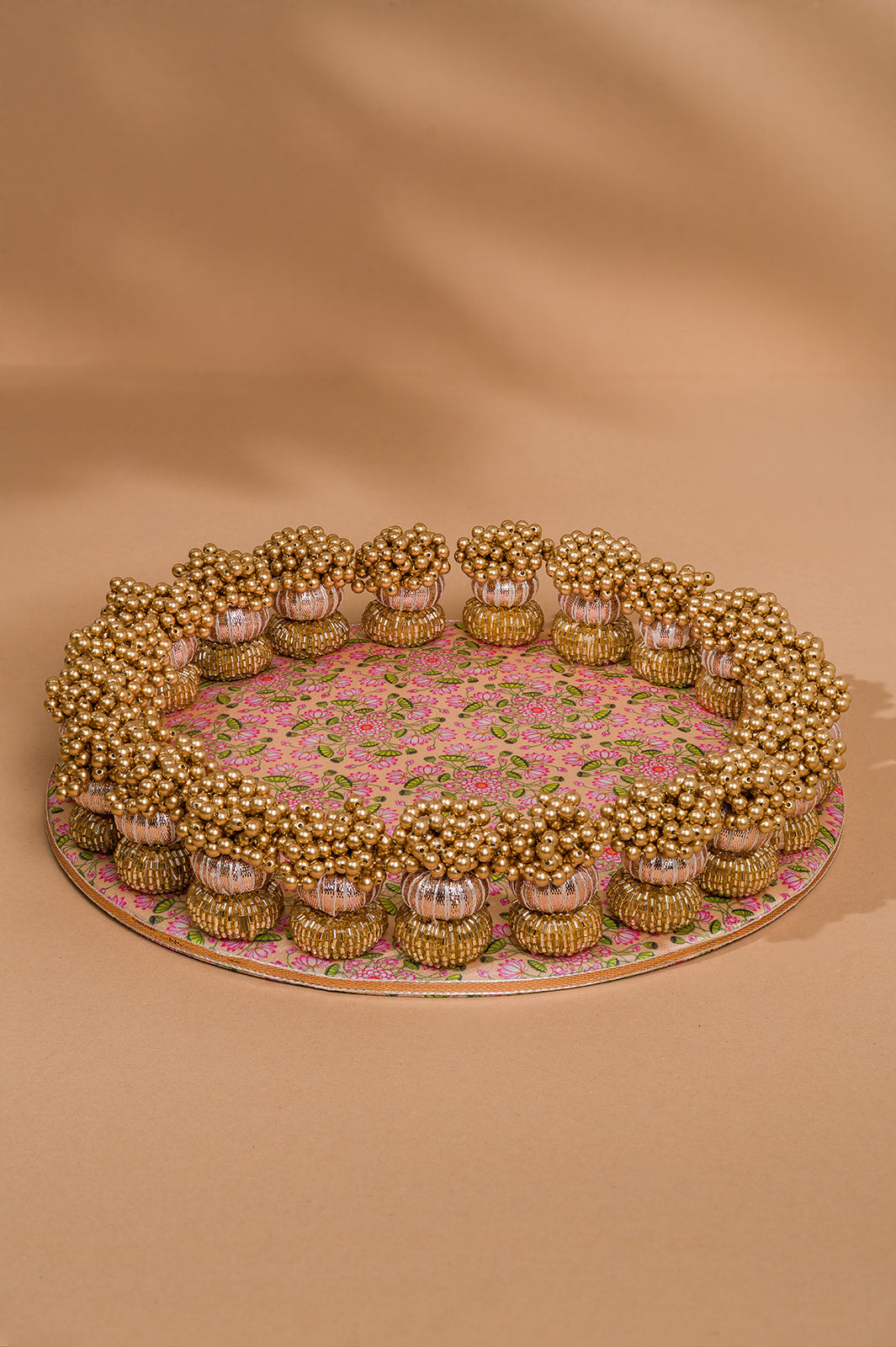 Pastel Pichwai Dangler Platter | 10 Inch Decorative Chowki & Aarti Thali