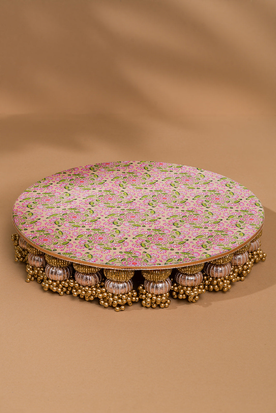 Pastel Pichwai Dangler Platter | 10 Inch Decorative Chowki & Aarti Thali