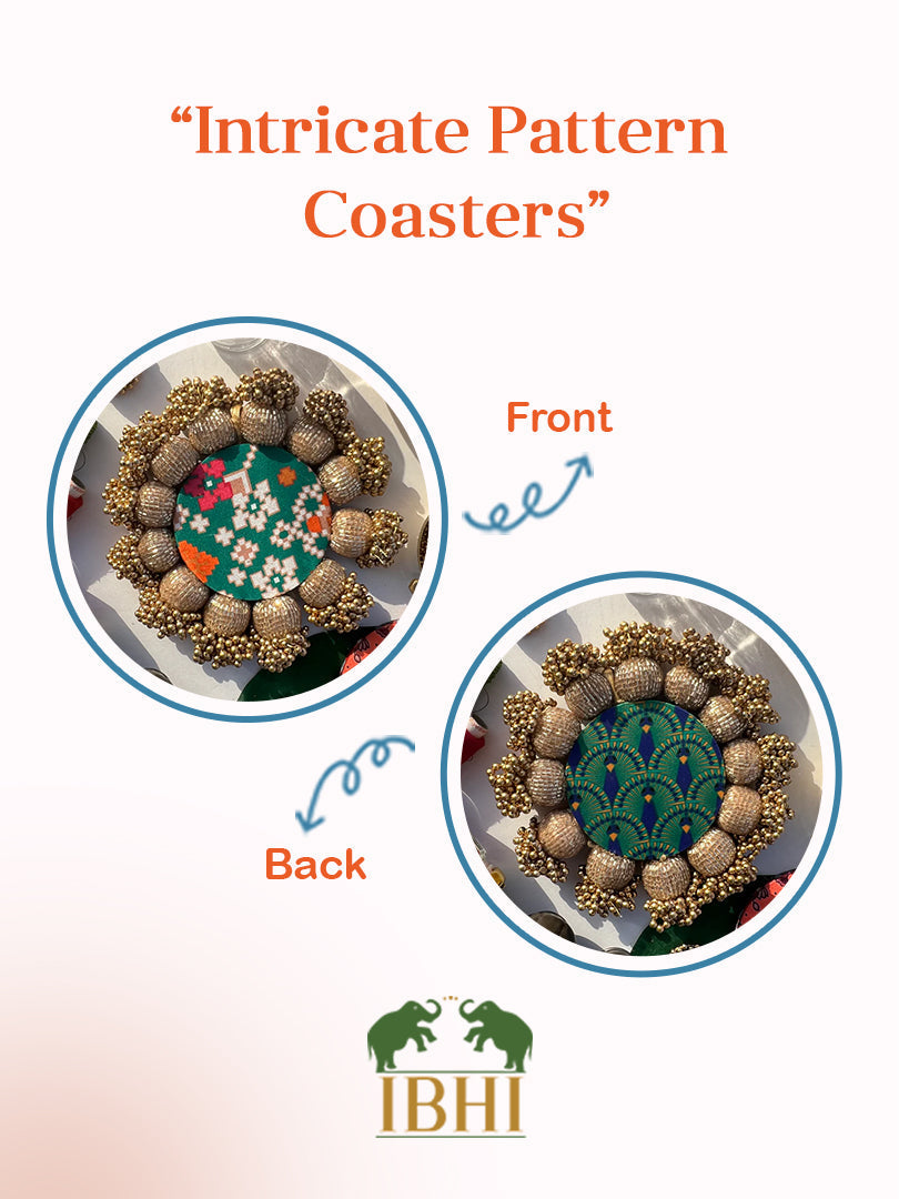 Spherical Mini Pallet: Flare Mor Bani Thangat Kare + Pastel Pistachio Inflorescence Divine Pichwai
