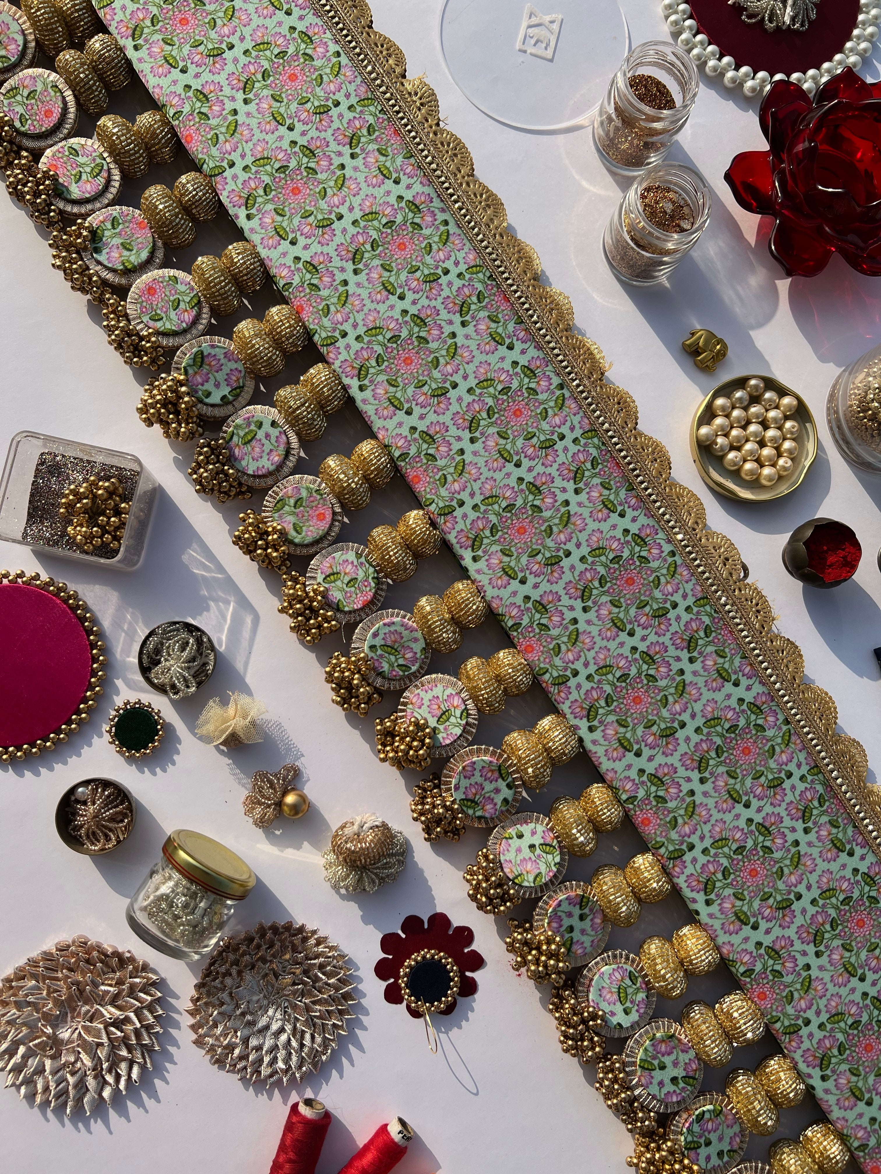 Spherical + Classic Toran: Pastel Pistachio Inflorescence Divine Pichwai & Flare MORBANI THANGAT KARE (SOLID)