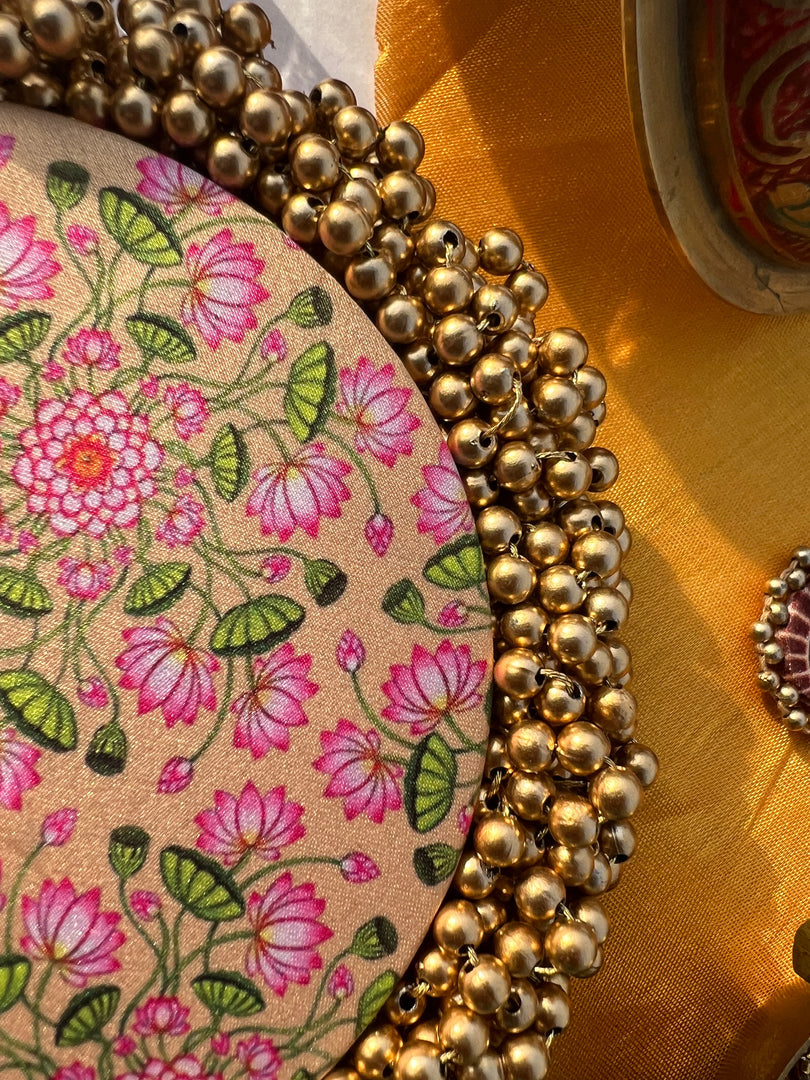 FIFO Platter: Golden Yellow + Maroon Navratna Patola