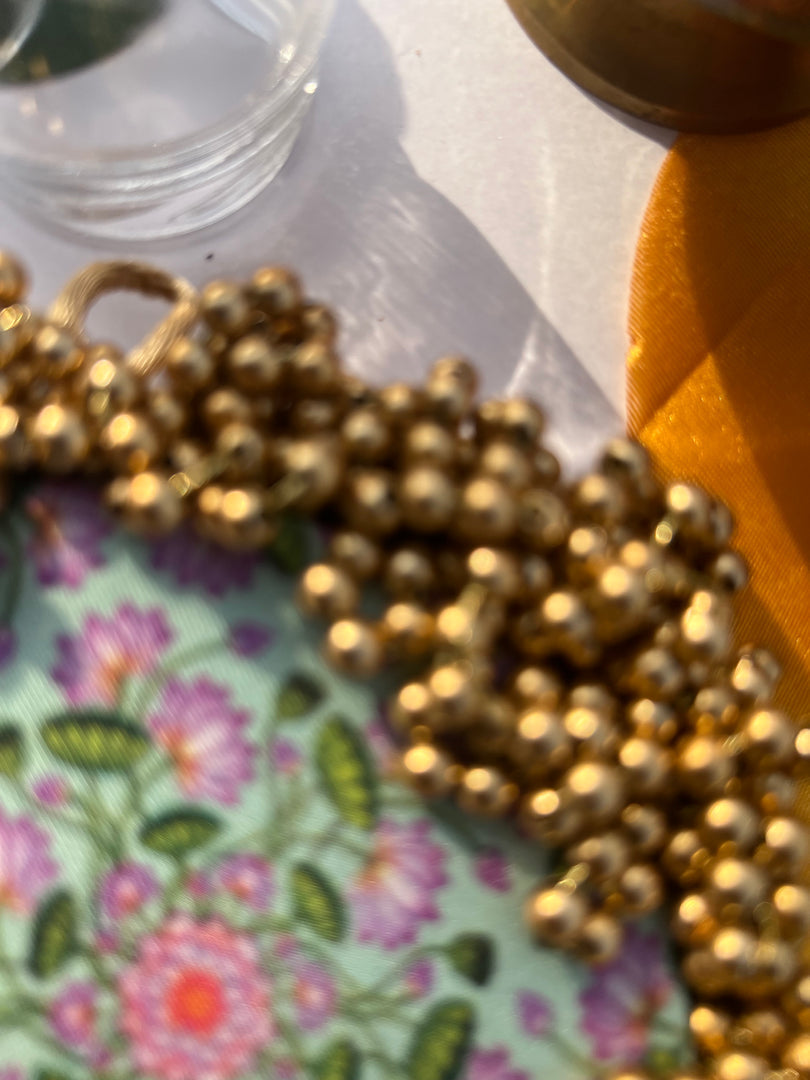 FIFO Platter: Golden Yellow + Maroon Navratna Patola