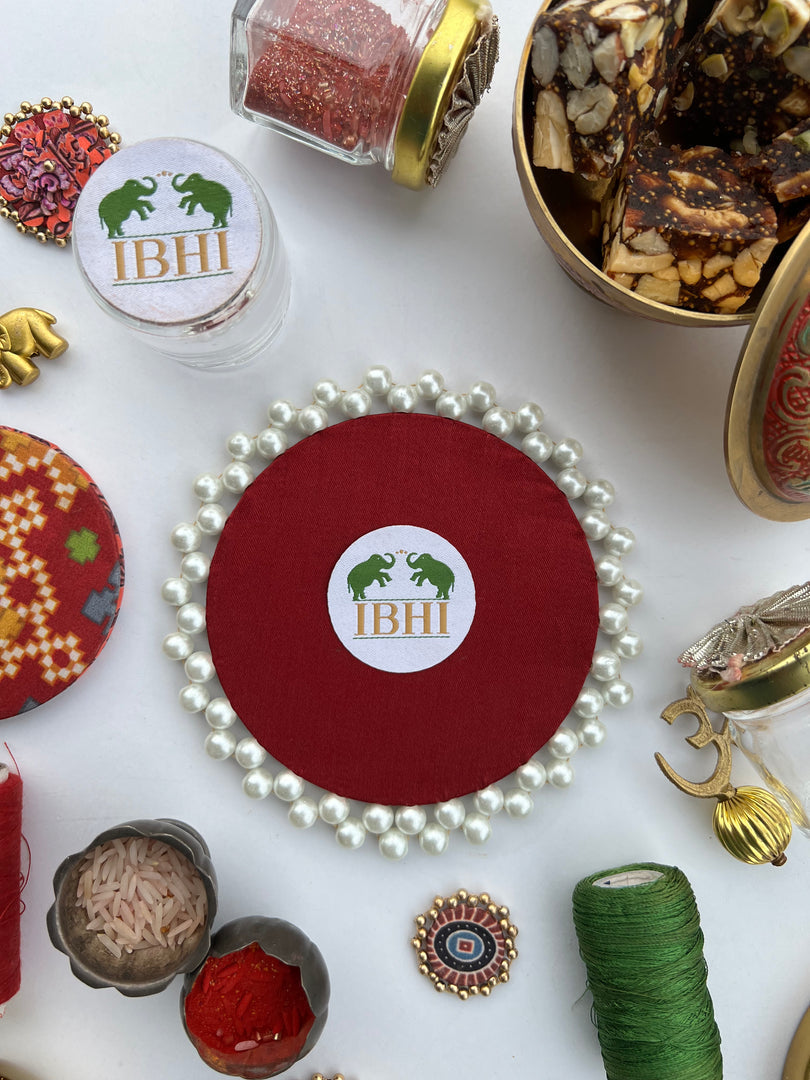 Pearl Beaded Platter: Idiosyncratic Divine Pichwai