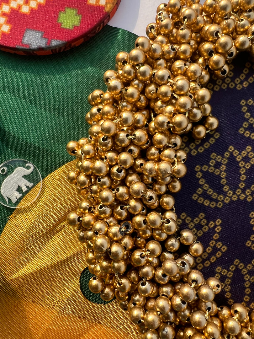 FIFO Platter: Golden Yellow + Maroon Navratna Patola