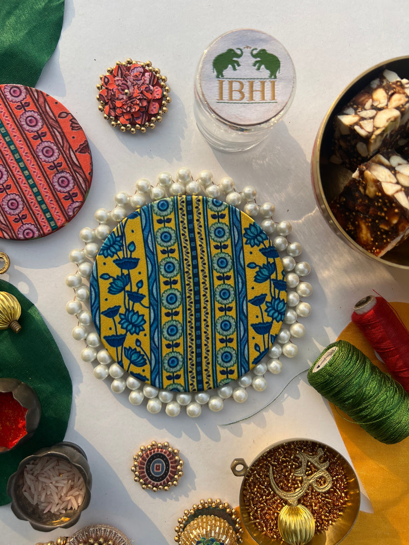 Pearl Beaded Platter: Idiosyncratic Divine Pichwai