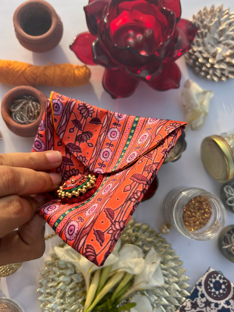 ADD ON: Maroon Navratna Patola Mini Pouch