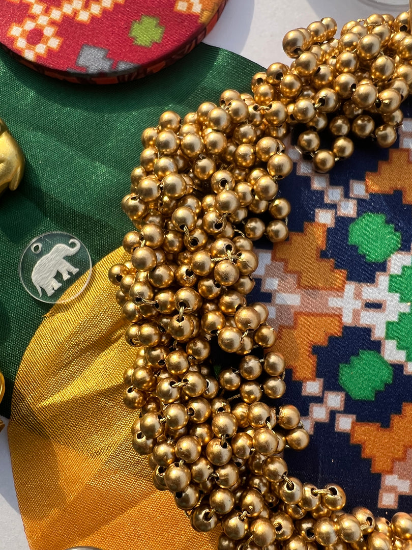 FIFO Platter: Golden Yellow + Maroon Navratna Patola