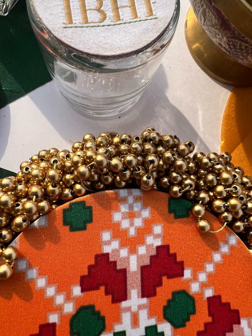 FIFO Platter: Golden Yellow + Maroon Navratna Patola