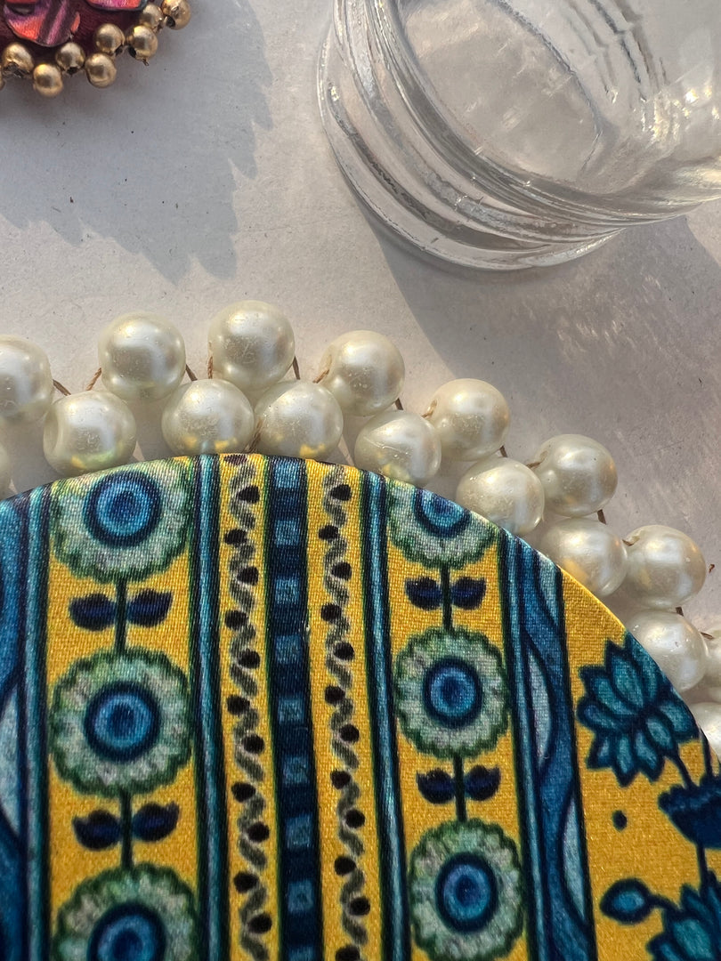 Pearl Beaded Platter: Idiosyncratic Divine Pichwai