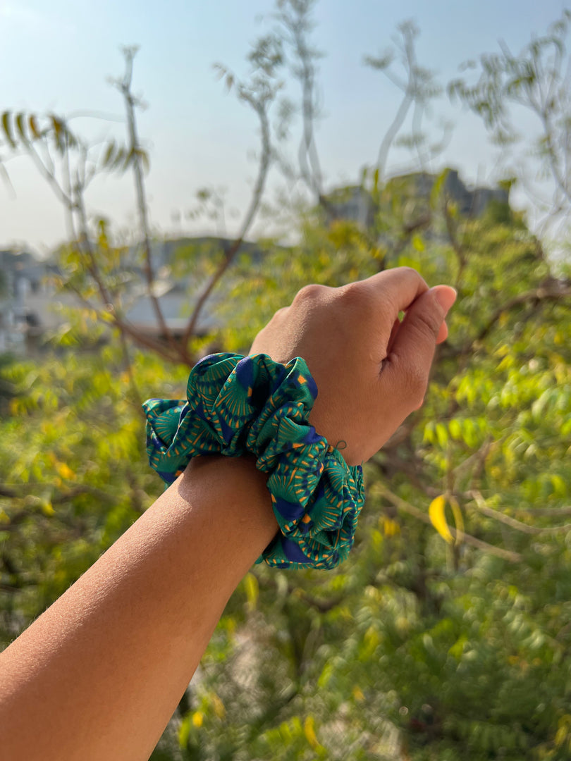 Turkish Hues Intense Ajrakh Scrunchie