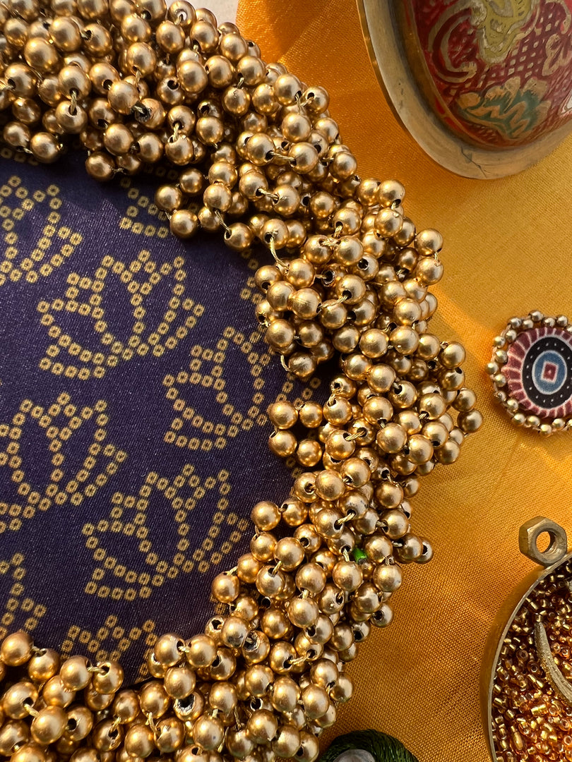 FIFO Platter: Golden Yellow + Maroon Navratna Patola