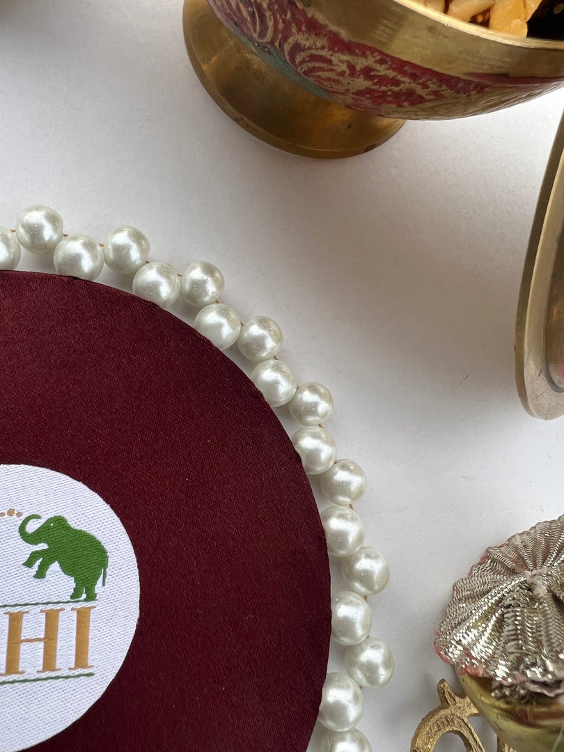 Pearl Beaded Platter: Idiosyncratic Divine Pichwai
