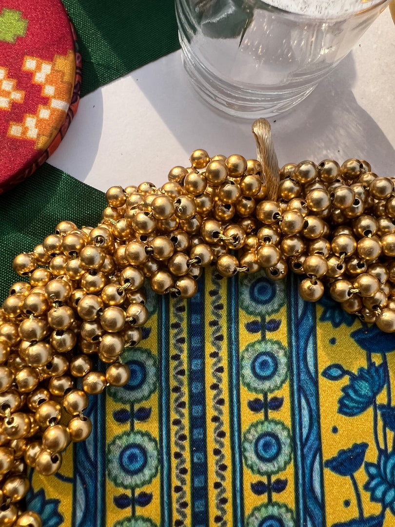 FIFO Platter: Golden Yellow + Maroon Navratna Patola