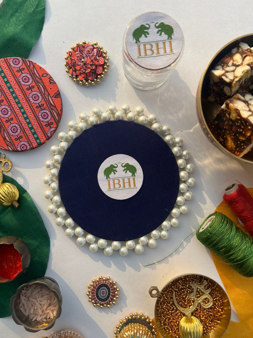 Pearl Beaded Platter: Idiosyncratic Divine Pichwai