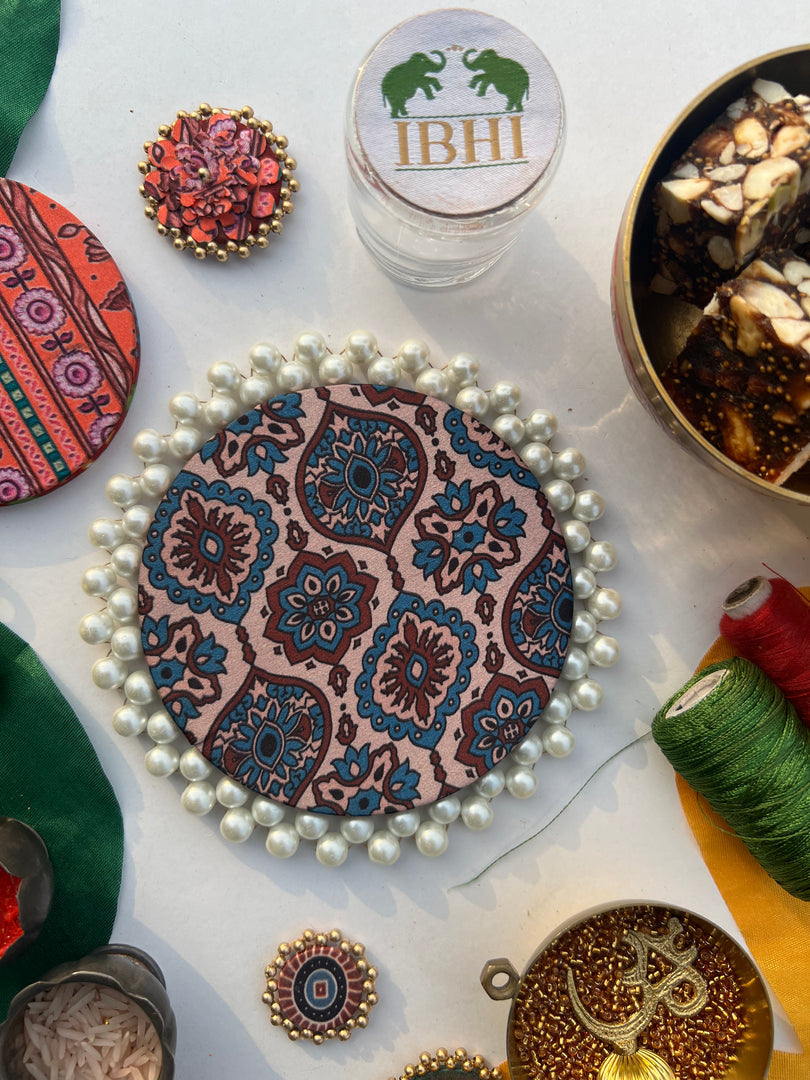 Pearl Beaded Platter: Idiosyncratic Divine Pichwai