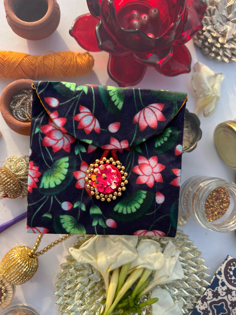 ADD ON: Maroon Navratna Patola Mini Pouch