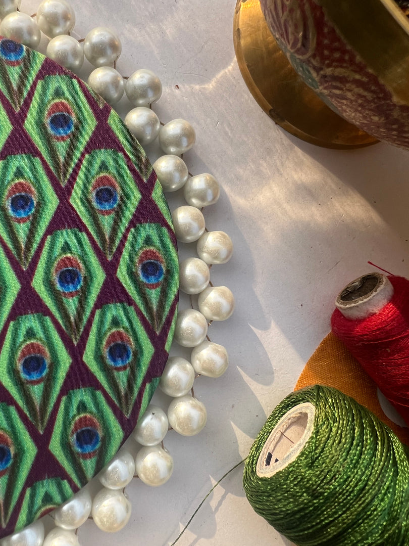 Pearl Beaded Platter: Idiosyncratic Divine Pichwai