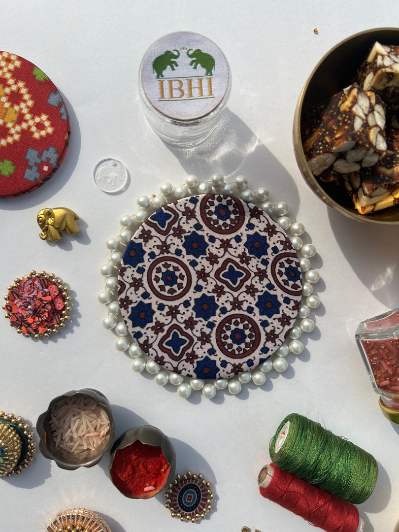 Pearl Beaded Platter: Idiosyncratic Divine Pichwai