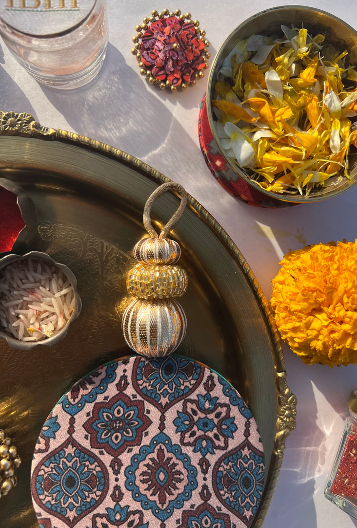 Rosie Rani + Kamal Bandhej Arc Embellished Shubh Labh Tassels