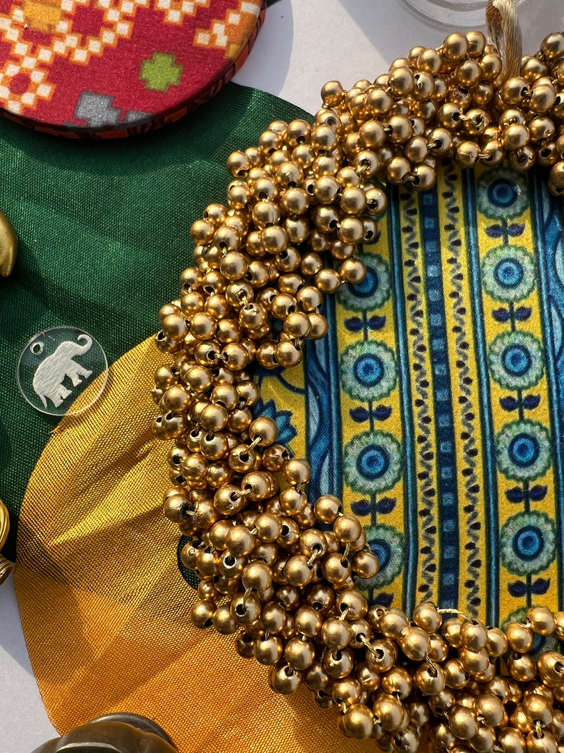 FIFO Platter: Golden Yellow + Maroon Navratna Patola