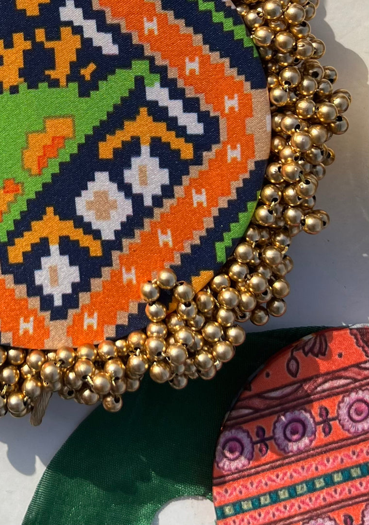 FIFO Platter: Golden Yellow + Maroon Navratna Patola