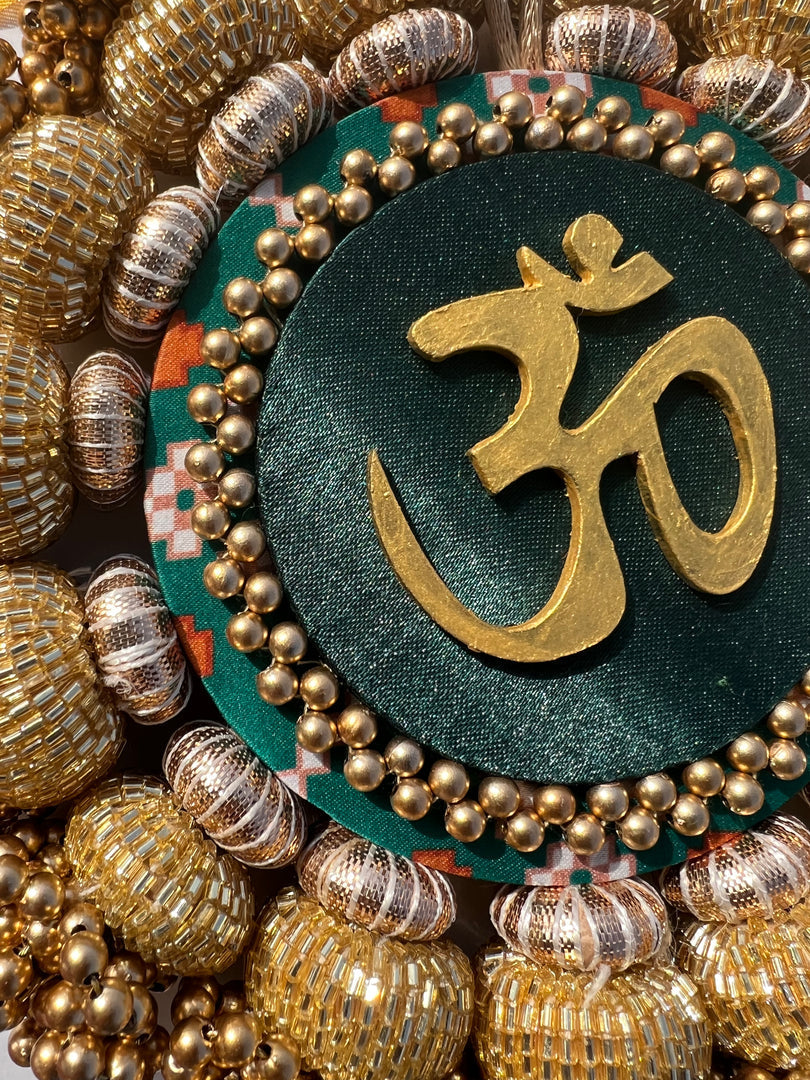 Chaandbali OM Platter: OG Inflorescence Divine Pichwai + Maroon Navratna Patola