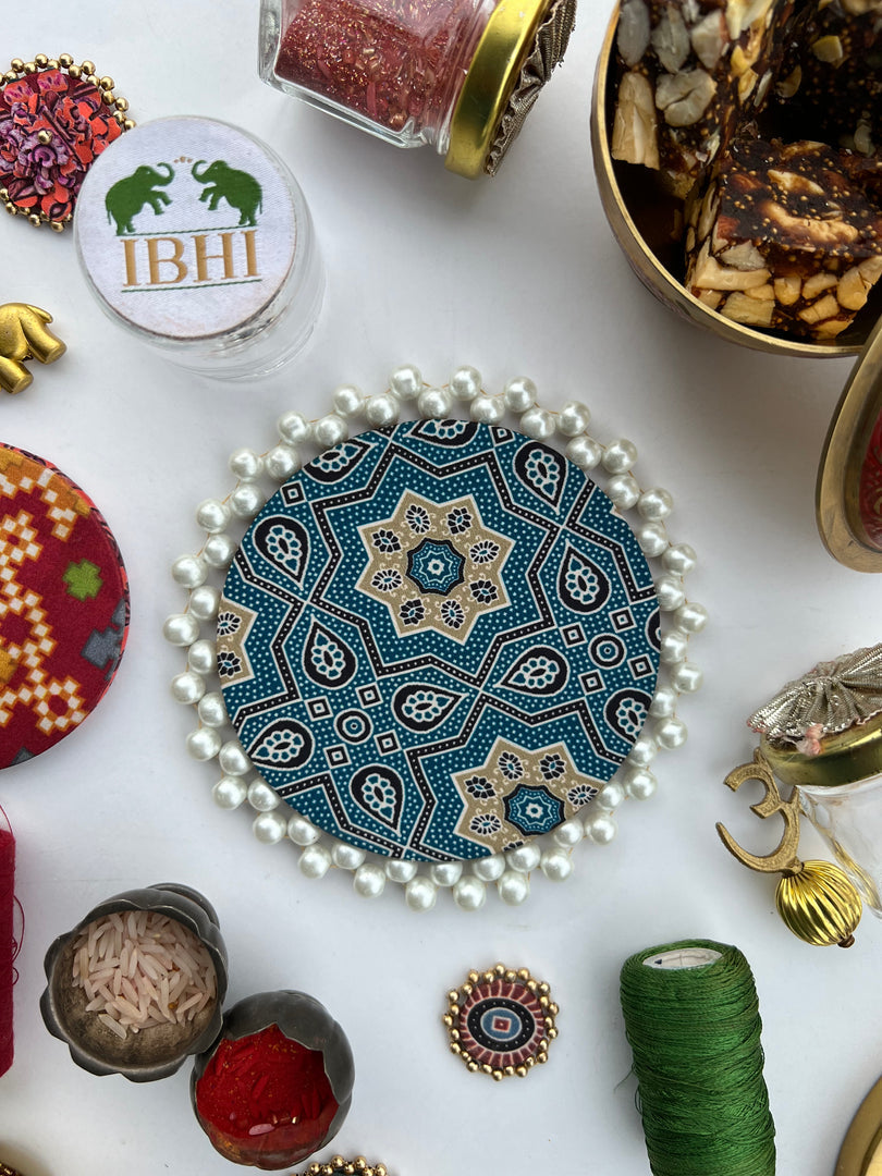 Pearl Beaded Platter: Idiosyncratic Divine Pichwai