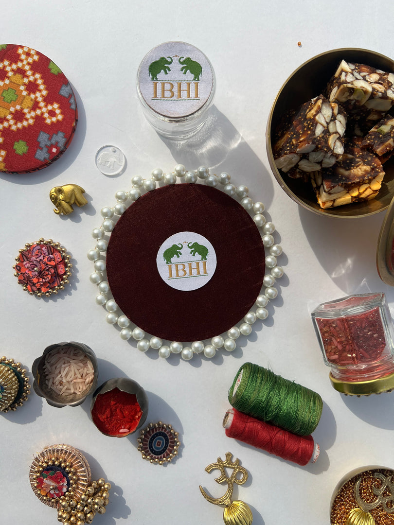 Pearl Beaded Platter: Idiosyncratic Divine Pichwai