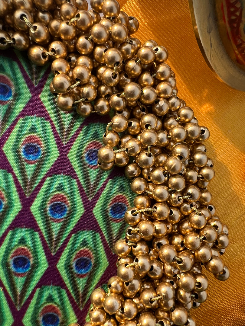 FIFO Platter: Golden Yellow + Maroon Navratna Patola