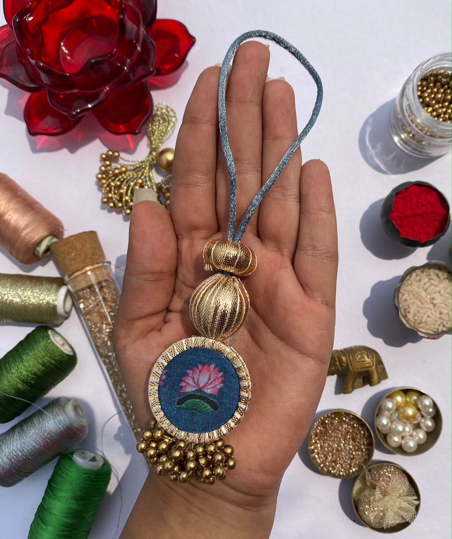 Pink Navratna Classic Elongated Gota Lumba