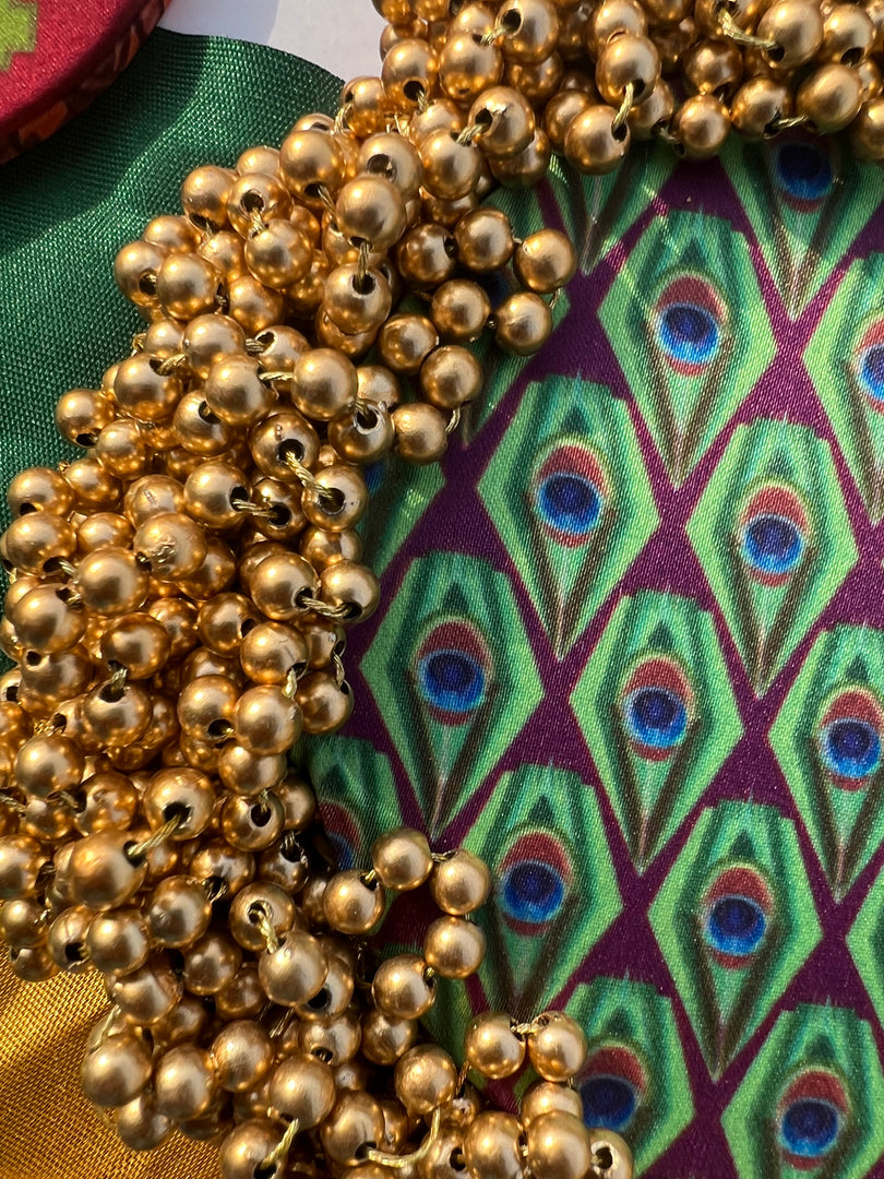 FIFO Platter: Golden Yellow + Maroon Navratna Patola