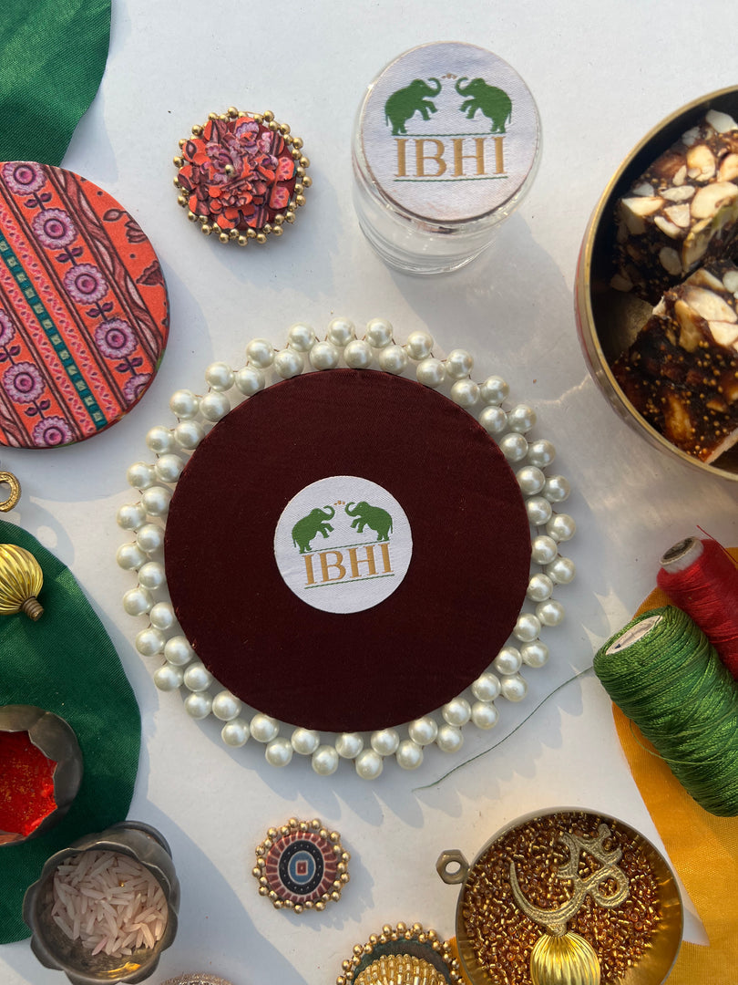 Pearl Beaded Platter: Idiosyncratic Divine Pichwai