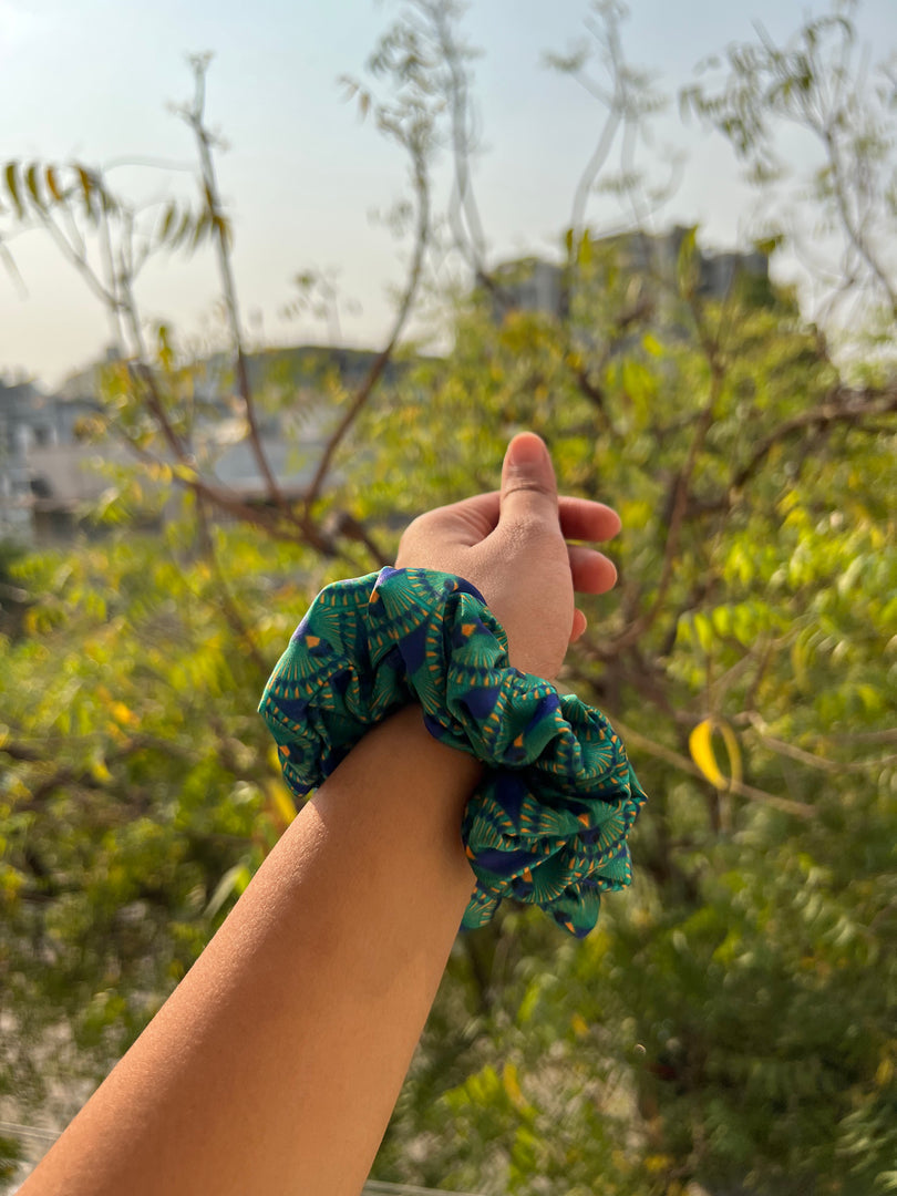 Turkish Hues Intense Ajrakh Scrunchie