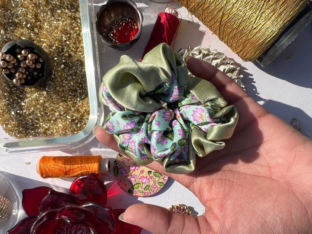 Turkish Hues Intense Ajrakh Scrunchie