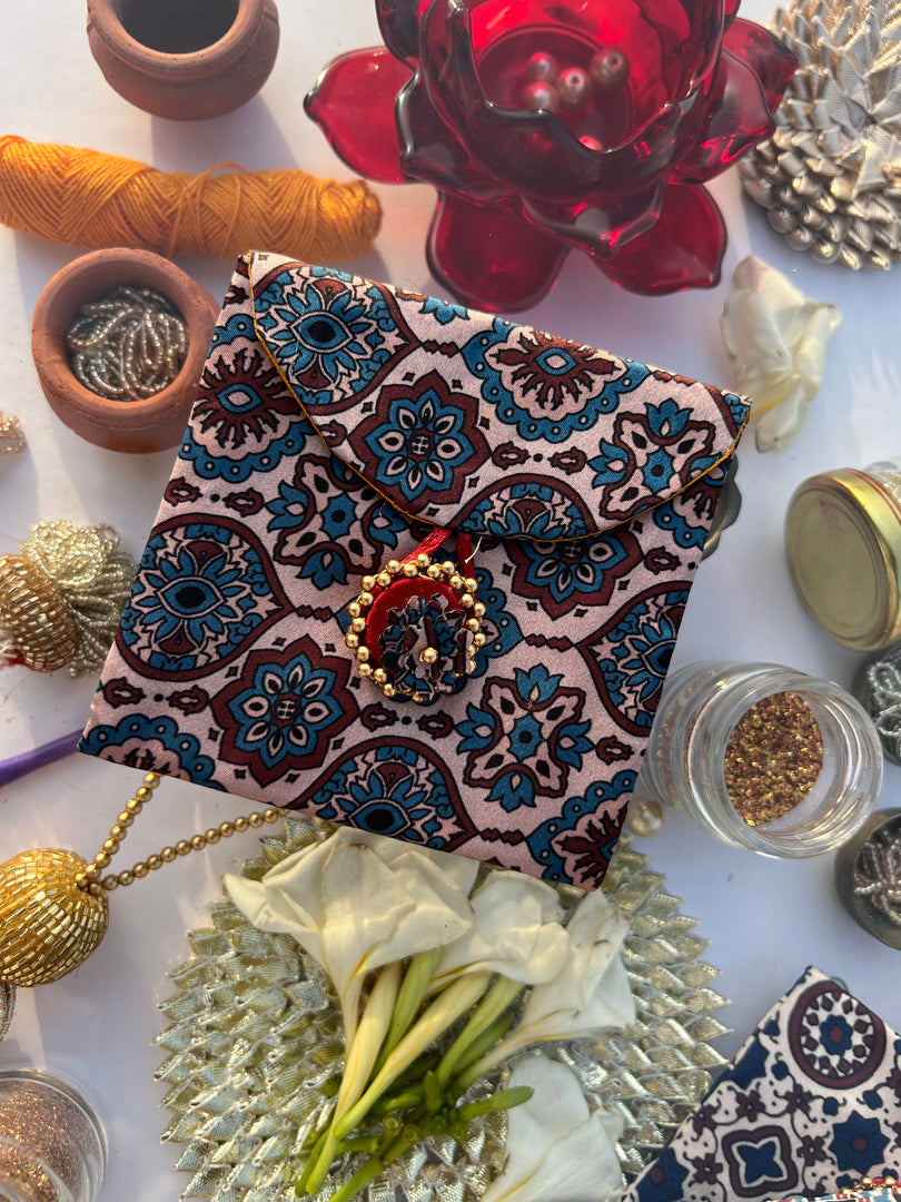 ADD ON: Maroon Navratna Patola Mini Pouch