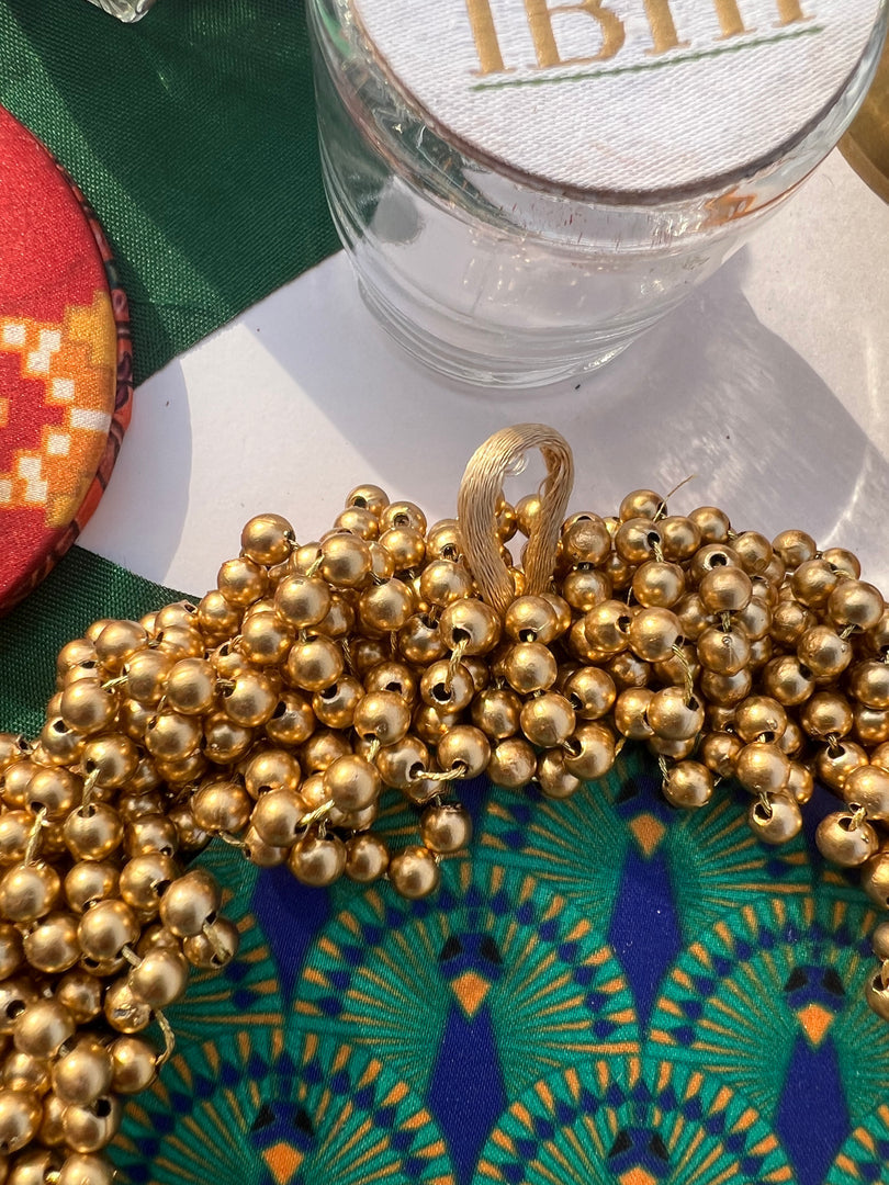 FIFO Platter: Golden Yellow + Maroon Navratna Patola