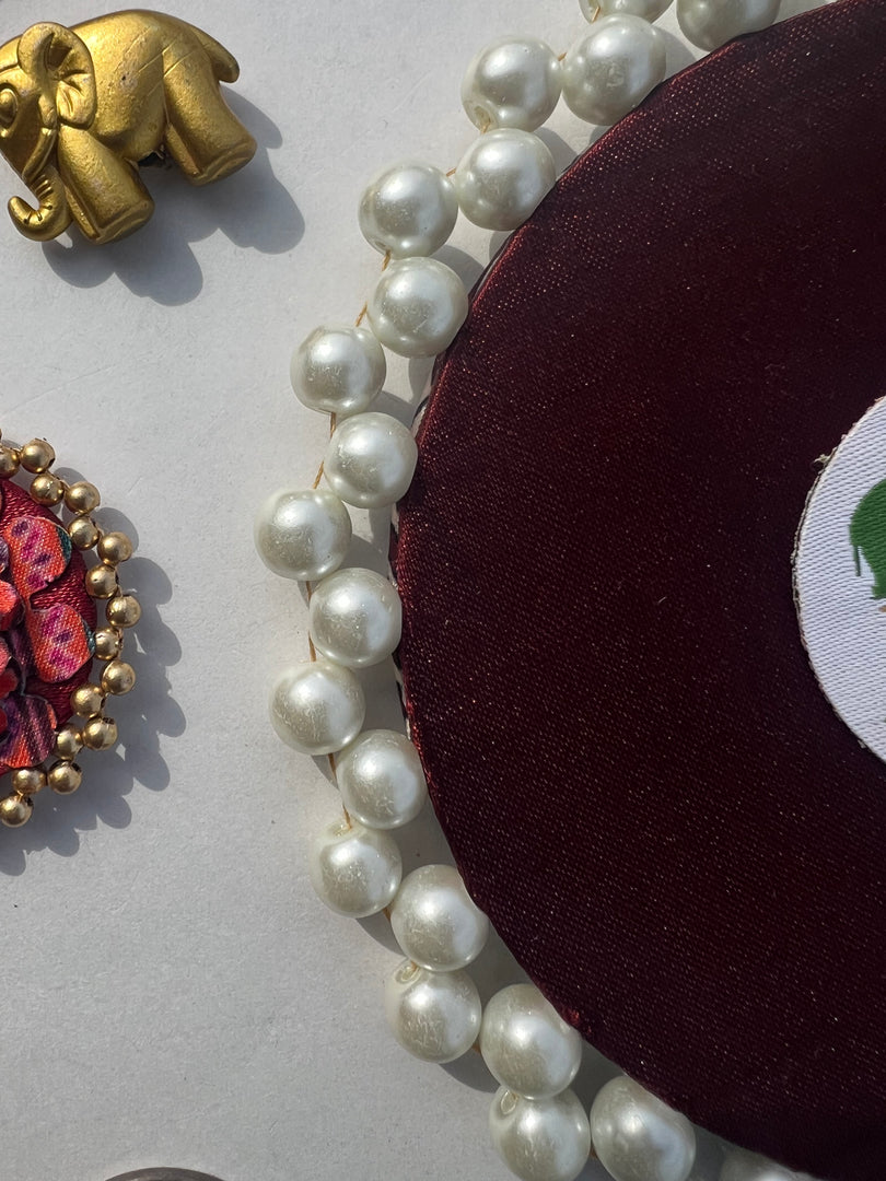 Pearl Beaded Platter: Idiosyncratic Divine Pichwai