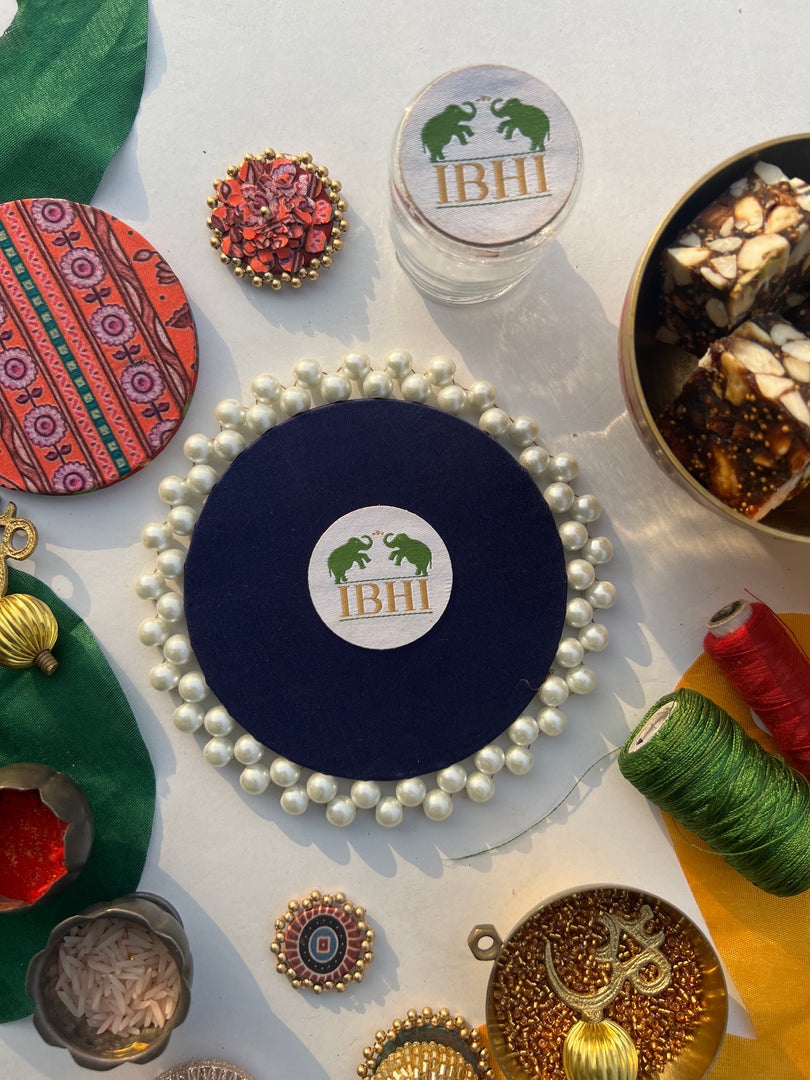 Pearl Beaded Platter: Idiosyncratic Divine Pichwai