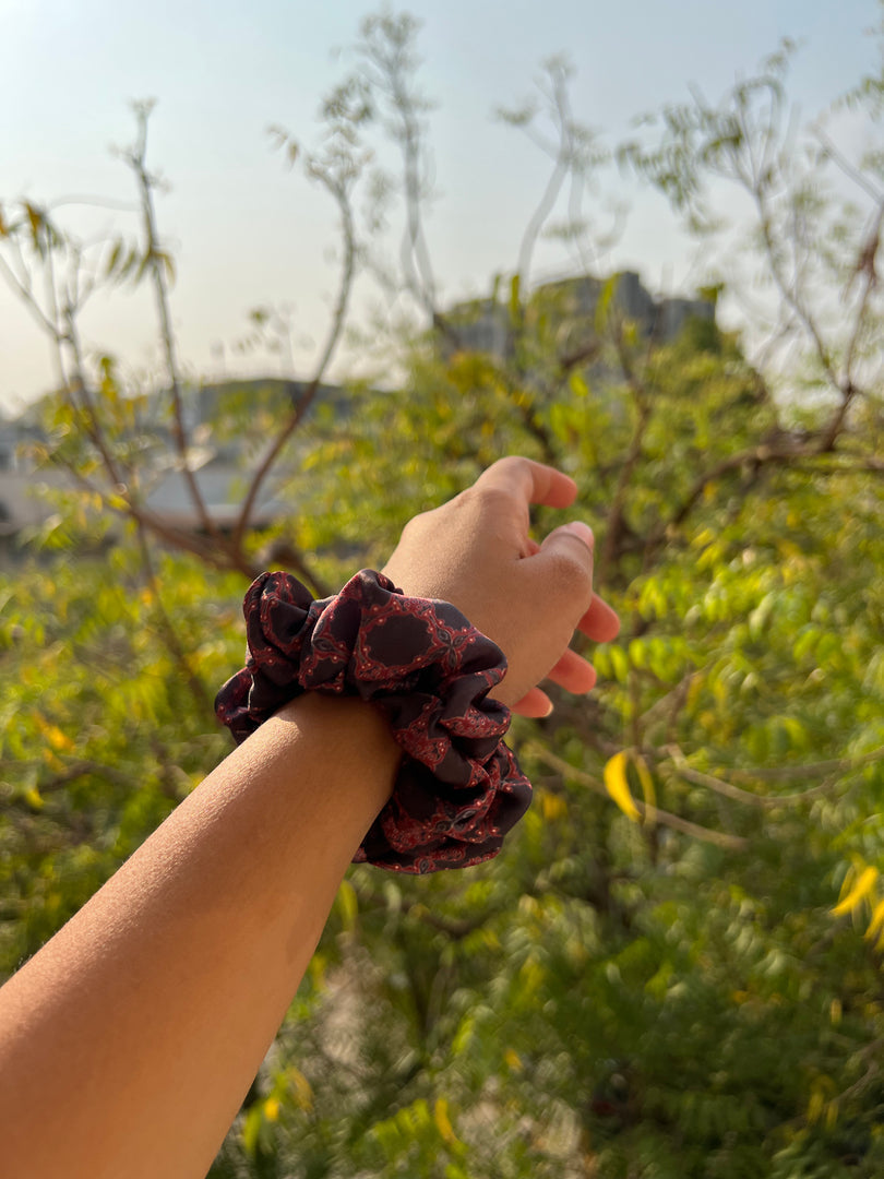 Turkish Hues Intense Ajrakh Scrunchie