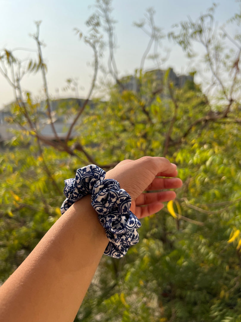 Turkish Hues Intense Ajrakh Scrunchie