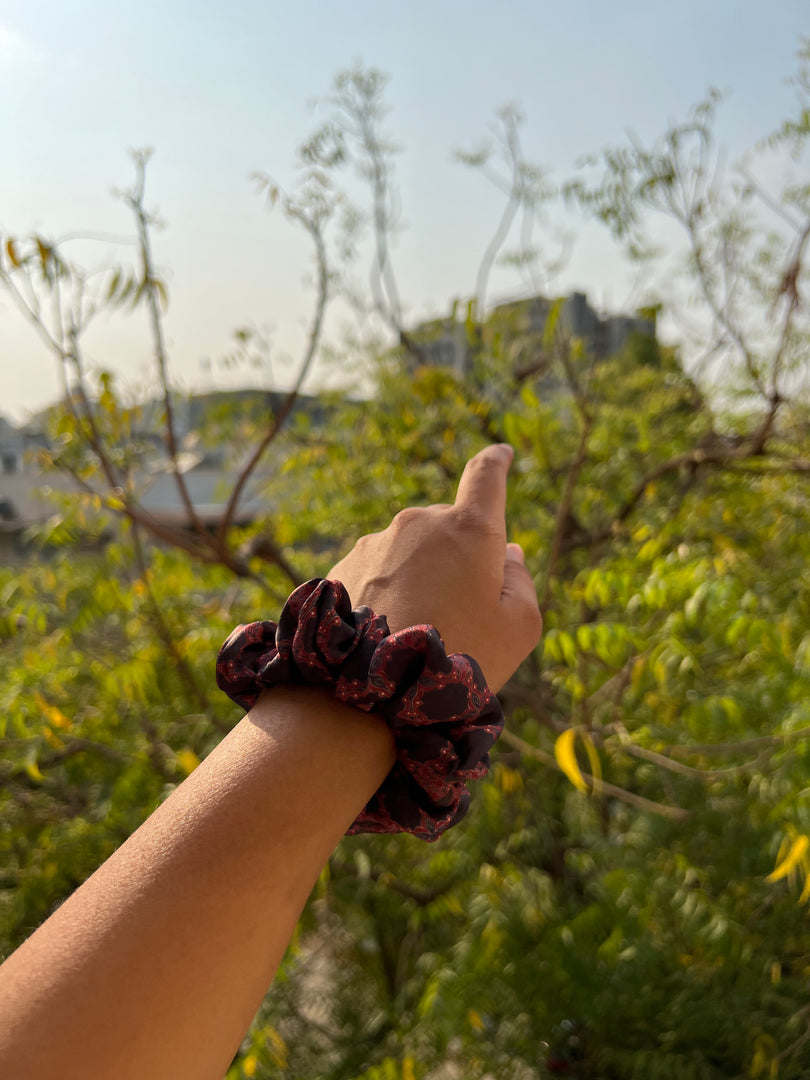 Turkish Hues Intense Ajrakh Scrunchie